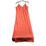 A New Day  S Satin Spaghetti Strap V-Neck Slip Dress Midi Sexy‎ Sleek Split Hem Photo 1