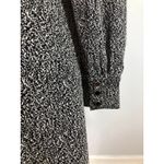 Loft  Small Cozy Square Neck Shift Dress Black White Pullover Stretch Long Sleeve Photo 3