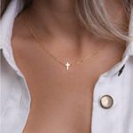 Gold Cross Pendant Necklace Photo 3