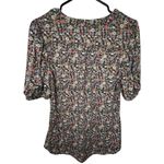 Unbranded Floral Patterned Short Sleeve Flowy Blouse Brown Size M Photo 3