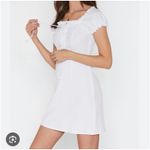 Nasty Gal Strings Attached Mini Dress Raglan Sleeve V-Neck White 4 Boho Chic Photo 0