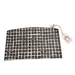 REED Zip Top Clutch Pouch Black White Geometric Square Print Travel Casual NWT Photo 1