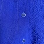 Habitat  Womens XS Blue Textured Art To Wear Top Button Collared Photo 3