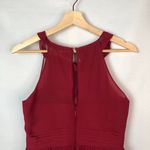 Azazie Red Short Bridesmaids Chiffon Skirt High Halter Neck Dress 6 Photo 5