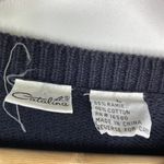 Catalina  Vintage Navy Blue Floral Knit Crewneck Sweater Women's Size Large L Photo 5