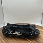 Tory Burch NIB Minnie Travel Ballet Flats Black Patent Leather Logo Women's 6M Photo 4