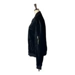 Paige ‎ Black Faux Suede Full Zip Bomber Jacket Size M Photo 2