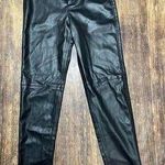 ZARA  Womens Black Side Zip Faux Leather Pants Ankle Zipper Size XS Photo 0