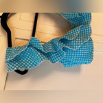 Lilly Pulitzer ‎ Blue White NWOT Women’s Aelin Crinkle Gingham Bikini Top Size 10 Photo 2