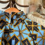 Vintage 90s Equestrian Horse Print Blue Swishy Track Jacket Size undefined Photo 6
