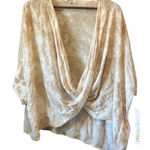Badgley Mischka  Drape Front‎ Tie Dye Top Blouse Light Taupe Cream Flowy Photo 0