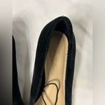 Ann Taylor Factory Shoes Black Dressy Flat Toe Bow Slip On Velvety NWT Sz 6M Photo 1