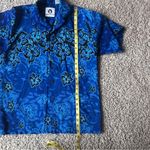 Ocean Current Hawaiian Shirt Size Large Beach Like Silk Summer Hawaii F6 Blue Photo 6