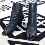 The Last Conspiracy Black Perforated Leather Wedge Open Toe Ankle Boots Size 7 Photo 1