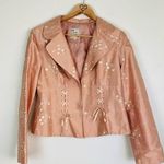 Nanette Lepore Y2K coquette blush pink silk floral embroidered blazer. Size 12 Photo 0