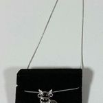 Kay Jewelers Sterling Silver Black White Diamond Gem Cow Necklace Jewelry 🐄 Photo 2