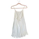 l*space L Aloha Mini Dress Crochet Fringe Floral White Coverup Summer Size Medium Photo 2