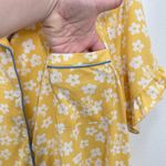 Berkshire Homewear Yellow Floral‎ Ruffle Shortsleeve Button Front Sleep Top 3X Photo 4