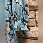 Vintage 1970’s Candi Jones Floral Ruffle Long Sleeve Maxi Dress Blue Large Size undefined Photo 4