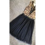 Venus  Women’s Black & Tan Formal, Party, Cocktail Mini Dress With Lace. Sz 2 Photo 2