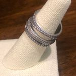 Sterling Silver Modern Multiple Textures Wrap Ring Sz 8 Photo 2