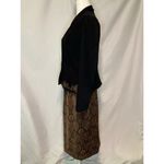 VTG KORET 2 Pc Suit Size 10 Button Front Embroidered Jacket Blazer Skirt Paisley Black Photo 9