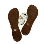 Tory Burch Metallic Gold Cream Fringe Miller Logo Sandals Flip Flops Size 8 Photo 8