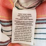 Tommy Hilfiger NWOT Coral Striped High Rise Linen Belted Crop Pants Medium Photo 5