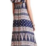 Anthropologie  Maeve Summertide Swing Dress Cap Sleeve V-Neck Boho Blue Pink XS Photo 1