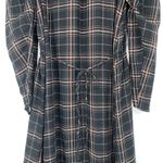 Mango Glen Plaid Ruffle Filippin Long-Sleeve Sparkle Maxi/ Midi Peasant Dress Photo 8