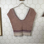 Free People  Multicolored Annie Hall Crochet Sweater Crop Top - Size - Medium Photo 0