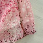 Anne Klein  Pink Floral Chiffon Tank Top Semi-Sheer Side Zipper, Size 14‎ Photo 8