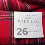 Lane Bryant  NWT The Perfect Drape Red Plaid Wide Leg High-Rise‎ Trousers Size 26 Photo 7