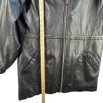 wilson's leather ‎ Hooded Leather Coat Full Zip Pockets Black Size M Capsule READ Photo 10
