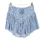 Sky to Moon Vivid Ditsy Floral Corset Crossed Tie Mini Skort Blue Size Medium M Photo 1