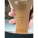 Maje Patent Leather Block Heel Sandals Rhinestone Ankle Strap Rose Blush 40 Photo 9