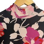 ZARA  High Neck Pink Floral Print Elbow Sleeve Tie Back Midi Dress Size Small Photo 4