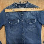 Minnie Mouse Denim Jean Jacket Shirt Shacket Grunge Retro Says Medium See Msrmts Blue Photo 5