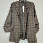 NWT The Workshop‎ Plaid Women's Blazer large academia career office fall Brown Size XL Photo 0