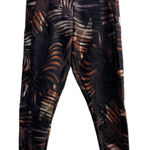 Oysho  Leggings Womens Medium Black Multi Palm Print Tropical Scalloped Gym Train Photo 0