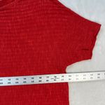 Eileen Fisher  Knit Top Textured Short Sleeve Organic‎ Cotton Blend Red M Photo 1
