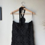 NEW Simon Miller Dress Beep Beep Fringe Black Crochet Halter Maxi Dress Size M Size M Photo 6