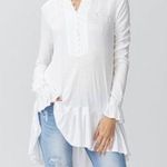 Free People  Your Girl Button-Front Tunic Top Dress In Ivory Size Small Photo 0