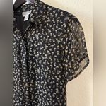 Robbie Bee VTG Y2K Woman Silk Dress Floral Print Button Front Midi Size 4P Photo 3