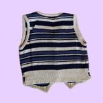 Vintage Y2K blue and white plaid cropped knit vest 🔥 Photo 1