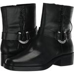 Lucky Brand Kamany Booties Ankle Boots Black Faux Leather Women’s Sz 6.5 Ex Cons Photo 2