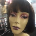 Wig 100% Human hair New short bob style wig bangs Brown Photo 6