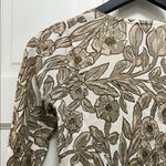 Charlotte V Neck Gem Button Down Neutral Floral Cardigan Photo 8