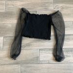 Active USA  smocked top with sheer sleeves Photo 3