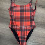 Wildfox Red plaid one piece bathing suit XS Photo 0